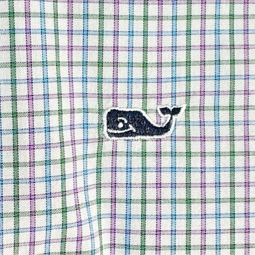 Vineyard Vines Men’s Slim Fit Cotton Plaid Whale Button Front Shirt. Medium.